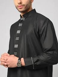 men's islamic arabic robe with hood & full coverage - black & white muslim prayer dress, hijab-like, machine washable traditional muslim clothing for hajj, umrah, daily wear (modest dress for muslim men),