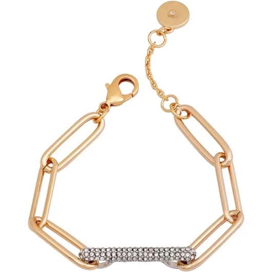 Vince Camuto Gold-Tone Pave Bar Paper Link Bracelet