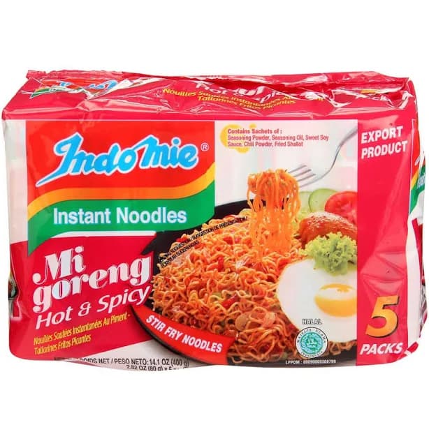Indomie Hot and Spicy Instant Noodles, 14.1 Ounce -- 6 per case