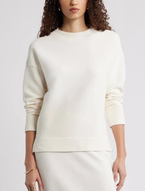 Caslon Ottoman Knit Mock Neck Sweatshirt