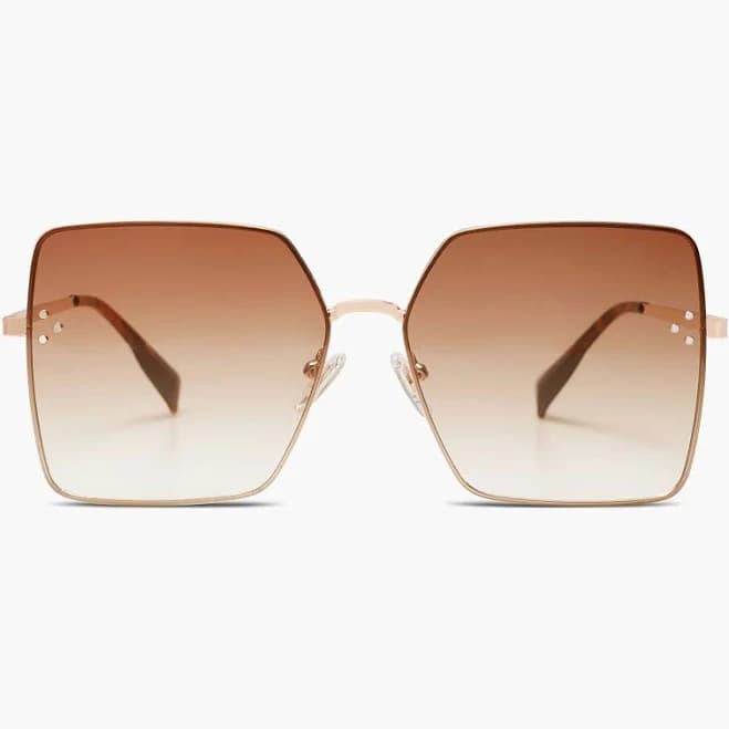 Sojos Vision Buy Gold Frame Gradient Brown Lens Polygon Sunglasses for Women Sj1170