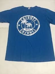 Yazbek T-shirt Size M Cozumel Mexico Blue Short Sleeves 2326 | eBay