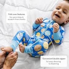 Little Sleepies Pajamas for Baby Boys & Girls, Viscose from Bamboo Baby Pajamas, Snug Baby Sleeper, Toddler PJs, 2-Way Zipper, Blue Cookies & Milk, premature: Buy Online at Best Price in UAE -