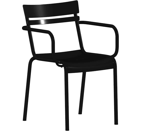 Flash Furniture Nash Commercial Grade Steel Indoor-Outdoor Stackable Chair with 2 Slats and Arms