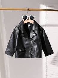 SHEIN Baby Boy 1pc Fashionable Faux Leather Jacket, Spring/Fall | SHEIN USA