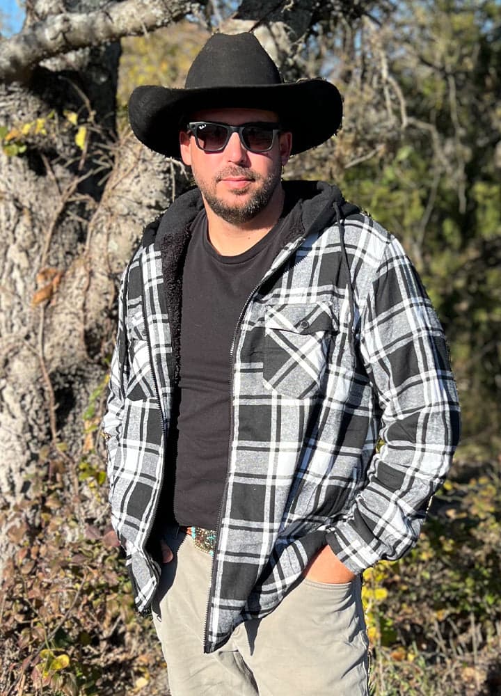Men's Sherpa Lined Flannel Shirt Jacket with Hood