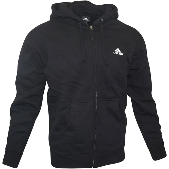 Adidas Men's Badge Of Sport Black Full-zip Fleece