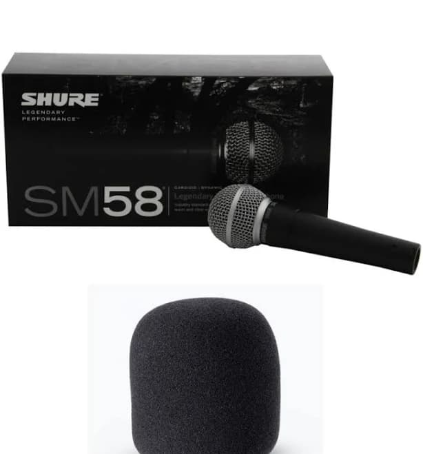 Shure SM58-LC Vocal Microphone + Foam Windscreen