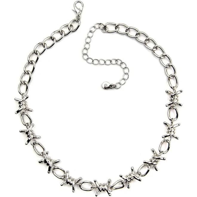 Spencer's Silver Barbed Wire Necklace