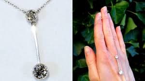 Antique 1.68 Carat Diamond and White Gold Necklace For Sale at 1stDibs