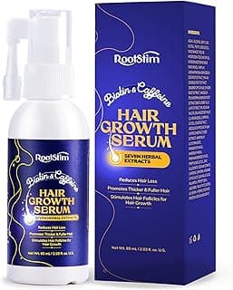 Hair Growth Serum, Rice Water & Biotin & Caffeine, Hair Growth Spray for Men & Women, Hair Oils for Hair Growth - Hair Thinning, Longer, Fuller Hair, Enriched with Seven Herbal Extracts
