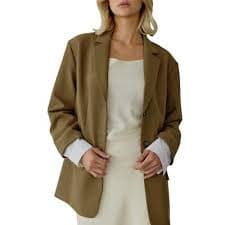 Women's Classic Two Button Front Blazer with contrasting sleeve - MOD REF M : Target