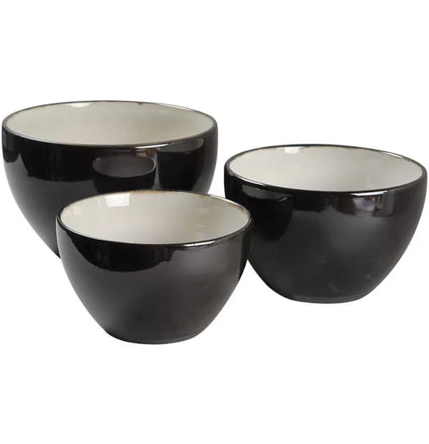 Sango Nova Black Mixing Bowls (Set of 3)