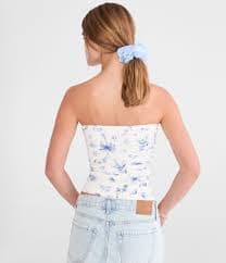 Tropical Print Sea Shell Tube Top