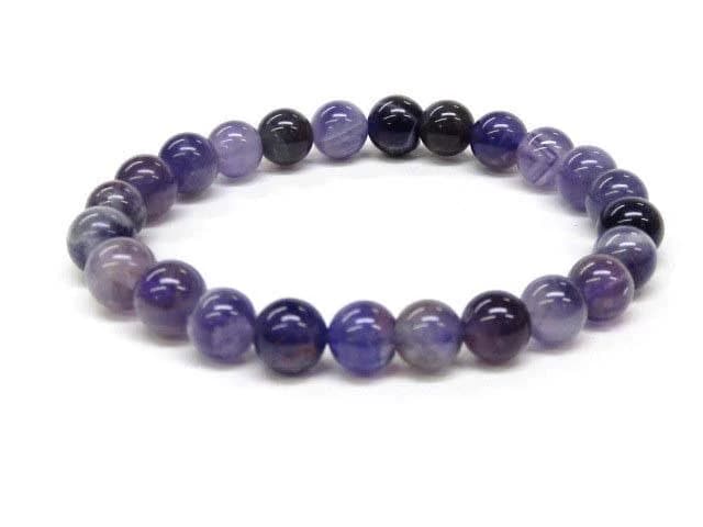 Amethyst Stone Bead Elastic Stretch Bracelet