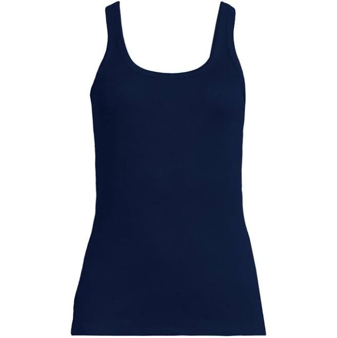 Lands' End Women's Petite Micro Rib Go-To Layering Tank