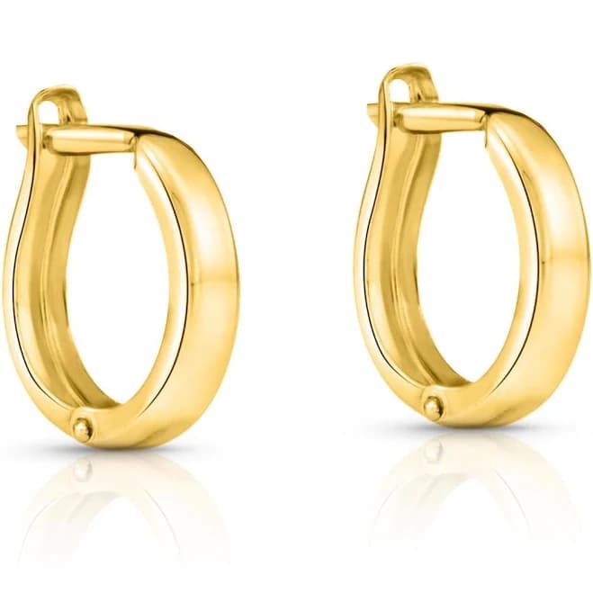 14K White Gold Huggie Hoop Earrings