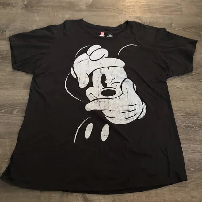 Disney Parks Black Mickey Mouse Short Sleeve T-shirt Graphic Tee Sz