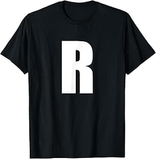 Letter R Simple Typography White Text T-Shirt