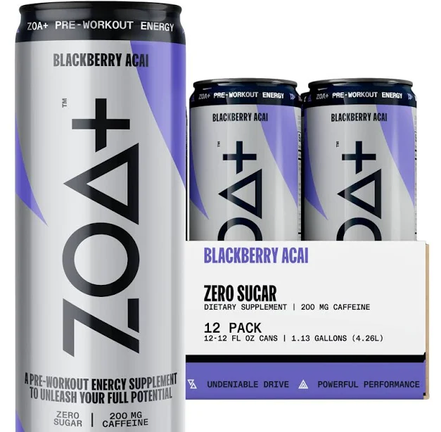 ZOA Pre-Workout Energy Drink Supplement