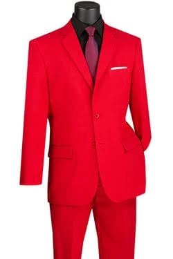 Red Slim Fit Men's 2 Piece
