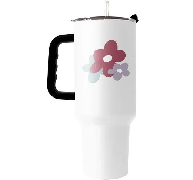 Spring 40oz Colorful Flower Trio Powder Coat Tumbler
