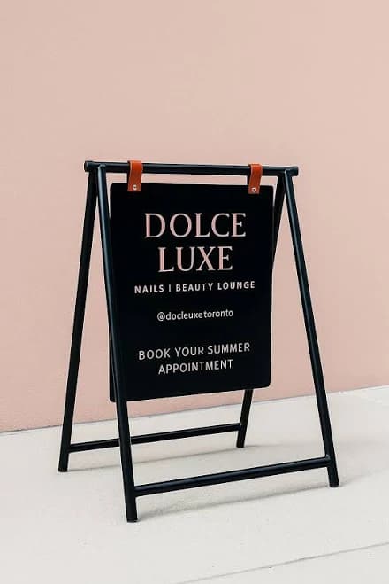 Custom Sidewalk A-Frame Sign - Personalized Storefront Display - Double-Sided Swinging Sign