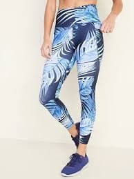 NWT Old Navy High-Rise Elevate Side-Pocket 7/8 Leggings Blue Palm NEW X-Large | eBay