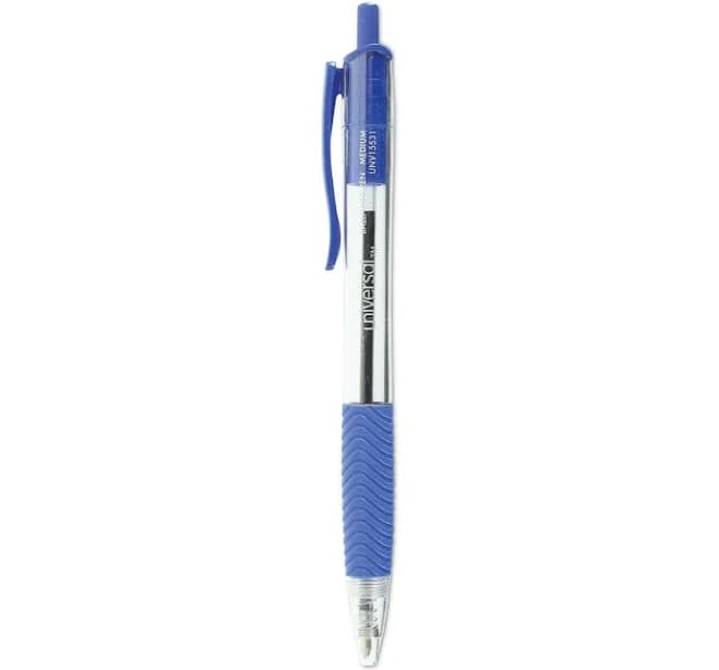 Universal Comfort Grip Ballpoint Pen Retractable Medium 1 mm