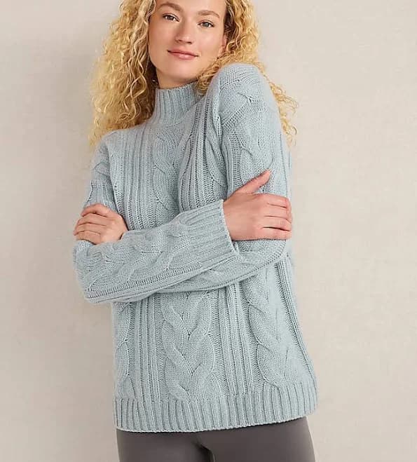 Ann Taylor Women's Haven Well Within Cashmere Mock Neck Sweater
