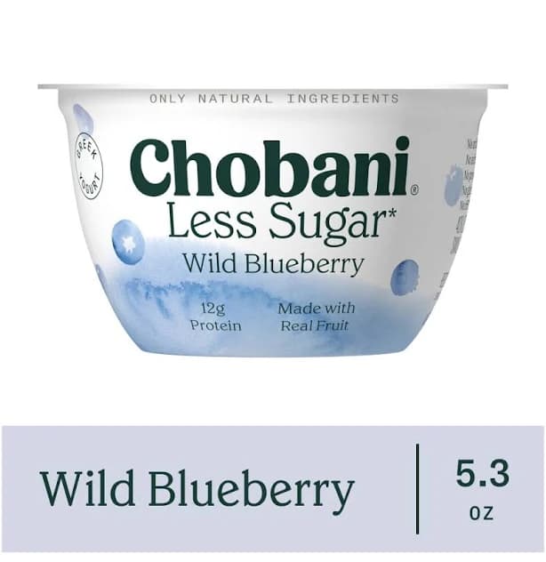 Chobani Wild Blueberry Less Sugar Greek Yogurt
