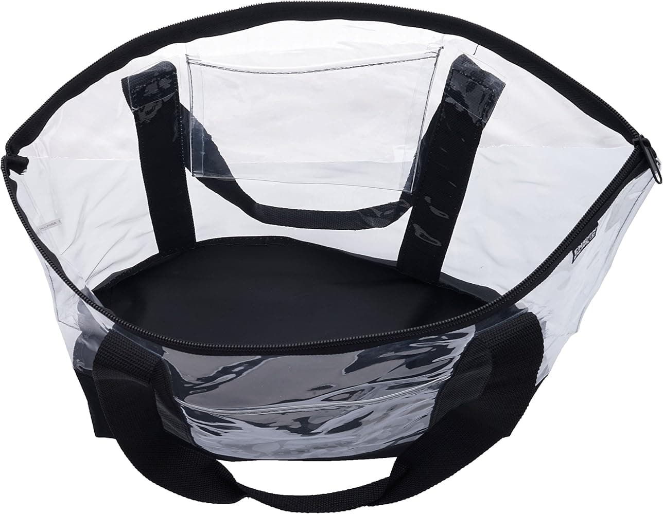Amazon.com: Ensign Peak Clear ZIPPER tote with color trim and bottom, Black trim,One Size : Clothing, Shoes & Jewelry