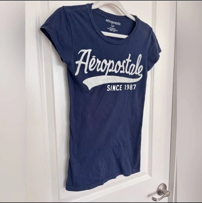 Aeropostale - T-Shirt Aeropostale - S - Burgundy and White