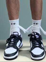 1pair Couples' Solid Color Magnetic Attraction Holding Hands Fashion Mid-calf Socks For Everyday Wear And Fun Decorating | SHEIN USA