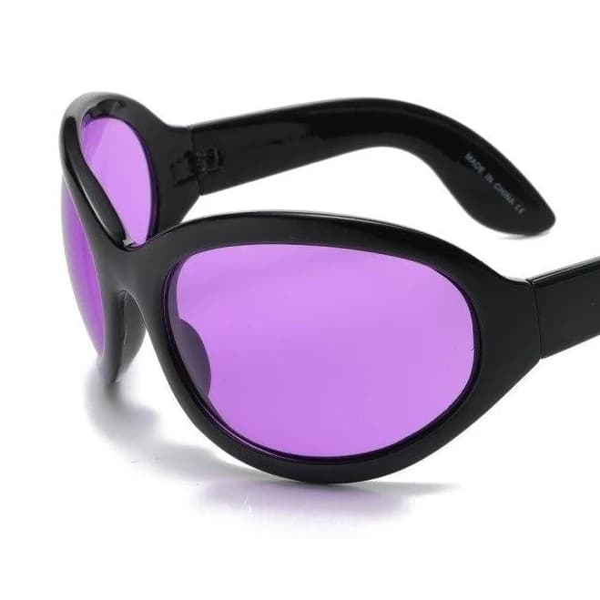 Purple Oversized Oval Sunglasses