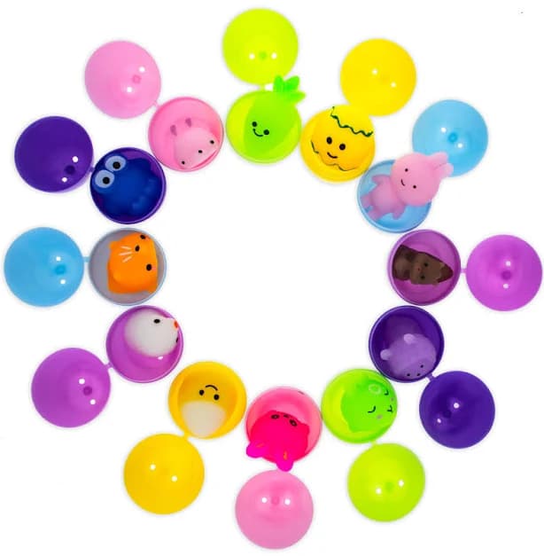 BestPysanky 12 Multicolored Easter Plastic Eggs with Squishy Surprises Inside