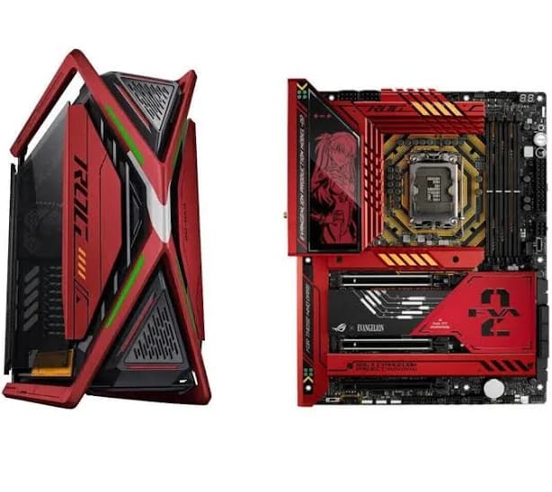 ASUS ROG Case with Z790 HERO MB, RTX 4090 24GB, Holder, EVA-02 Edition Set | Red | Desktop