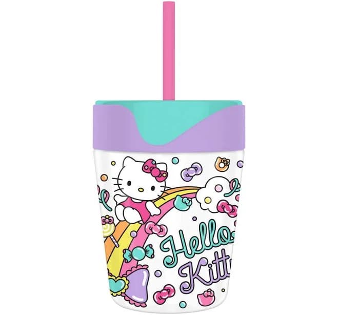 Sanrio Hello Kitty Rainbow and Candy Spill Proof Tumbler with Straw