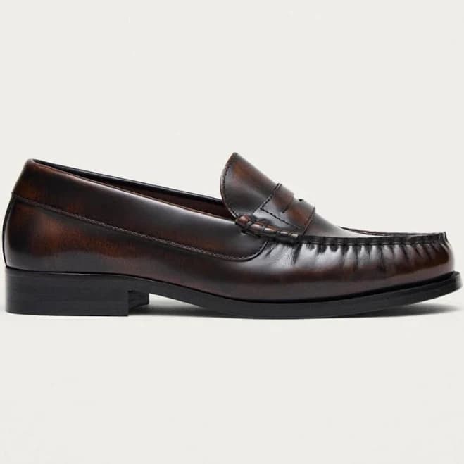 ALOHAS Rivet Leather Loafers