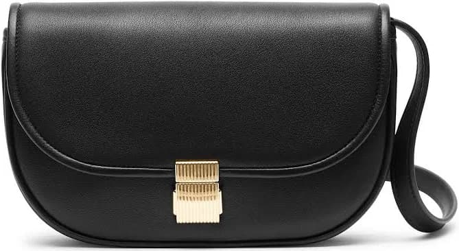 Leatherology Katy Small Saddle Crossbody Detachable Strap Latch Closure