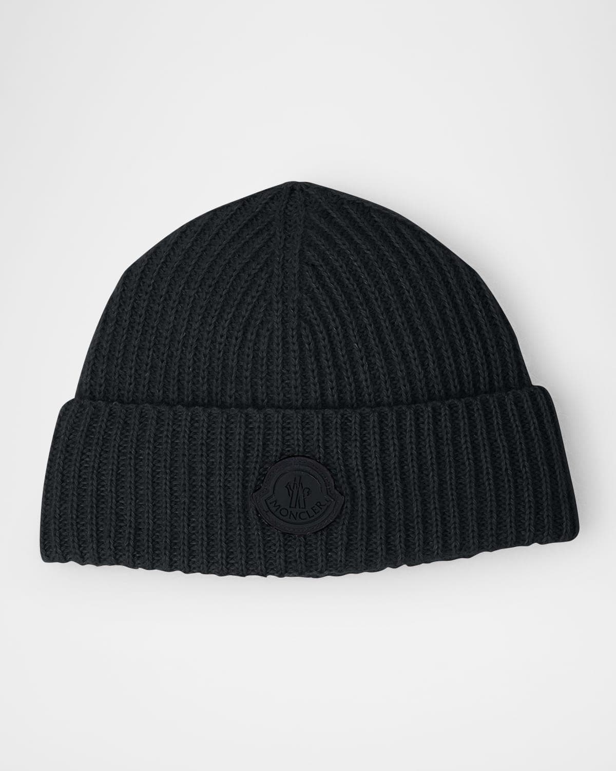 MONCLER Men's Ribbed Knit Wool Beanie Hat