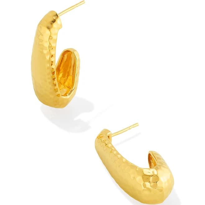 Kendra Scott Ellen Sterling Silver Chunky Hammered Hoop Earrings
