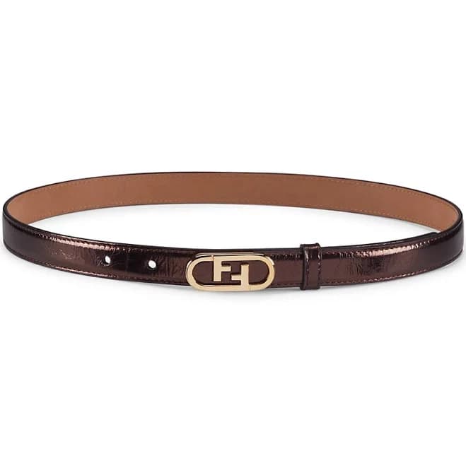 Fendi Women's FF Oval Buckle Leather Belt