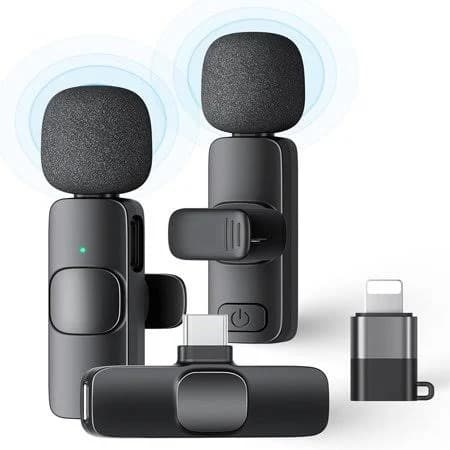 Wireless Lapel Microphone 2 Pack for Content Creators