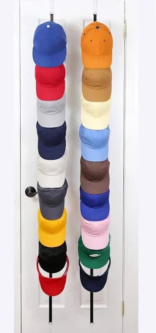 Caprack | Over-the-door Hat Organizer For Baseball Caps | 2 Straps,