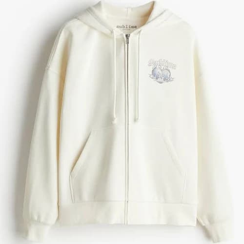 Ladies Light blue Oversized Hooded Jacket with Motif