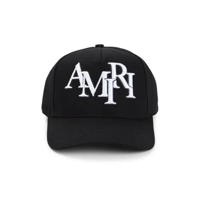 Amiri Accessories | Amiri Structured Black Cotton Cap With Bold Embroidered Detailing - Nwt | Color: Black | Size: One Size | Thecurate's Closet