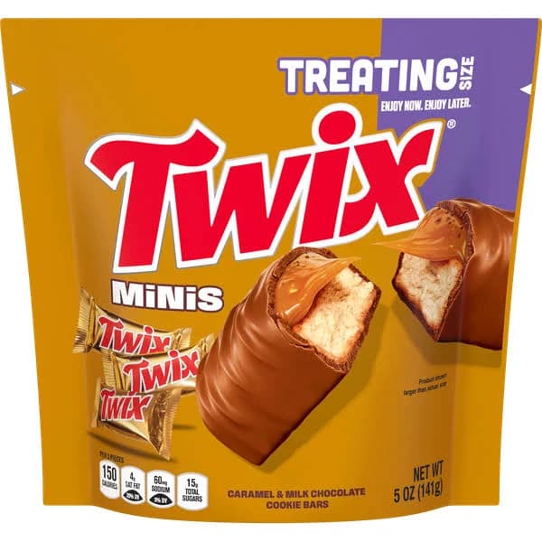 TWIX Mini Candy Bars Treat Size Caramel and Milk Chocolate 5 oz