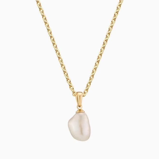 14K Yellow Gold Baroque Freshwater Cultured Pearl Pendant