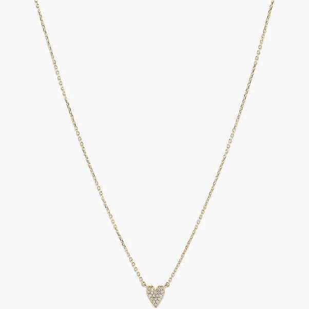 Mejuri 14K Gold Diamond Mini Heart Pavé Necklace